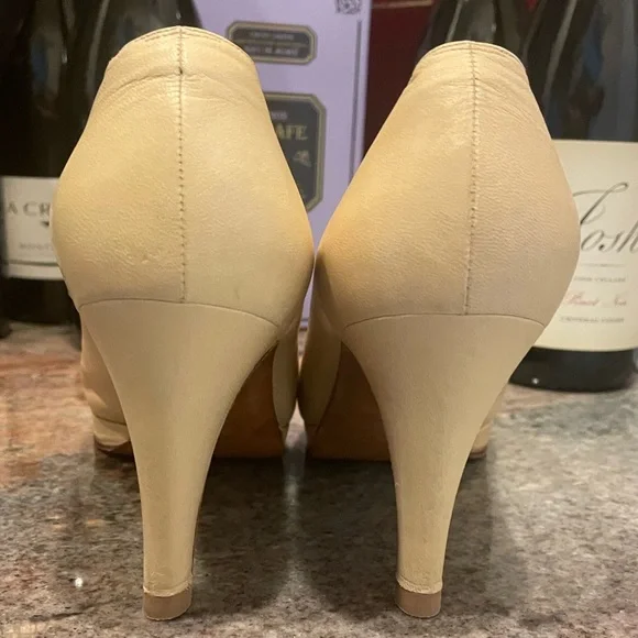 Chanel nude black cap toe classic pump platform heel 36.5 - Picture 11 of 16